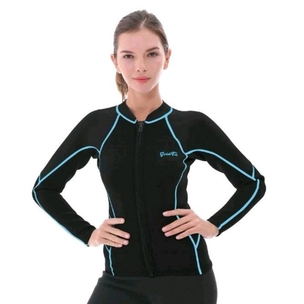GoldFin 2mm Women's Long Sleeve Neoprene Wetsuit Top for Diving, Surfing, Swim